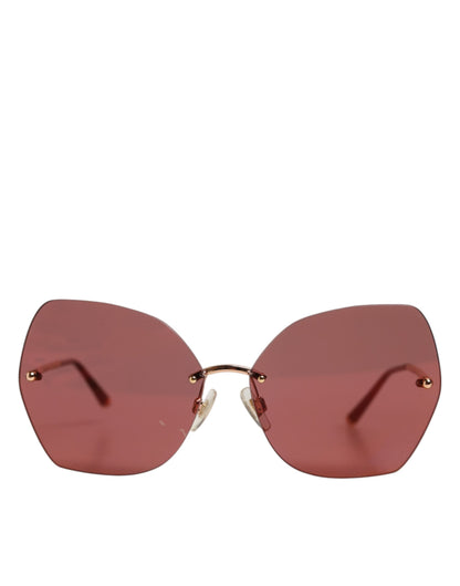 Dolce &amp; Gabbana – Lucia – Cat-Eye-Sonnenbrille aus goldenem Metall mit roten Gläsern