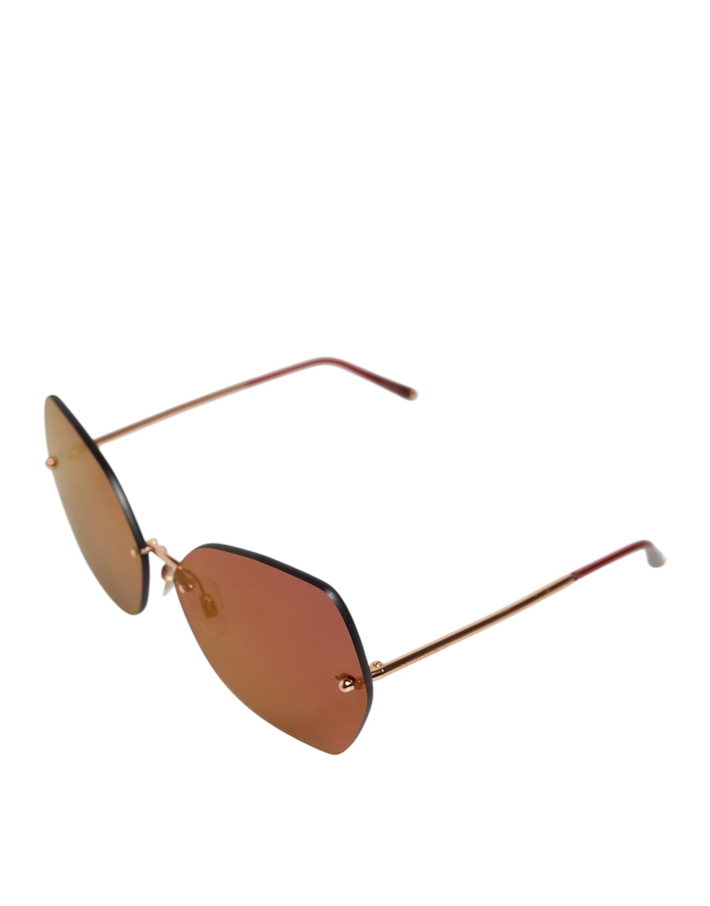 Dolce &amp; Gabbana – Lucia – Cat-Eye-Sonnenbrille aus goldenem Metall mit roten Gläsern