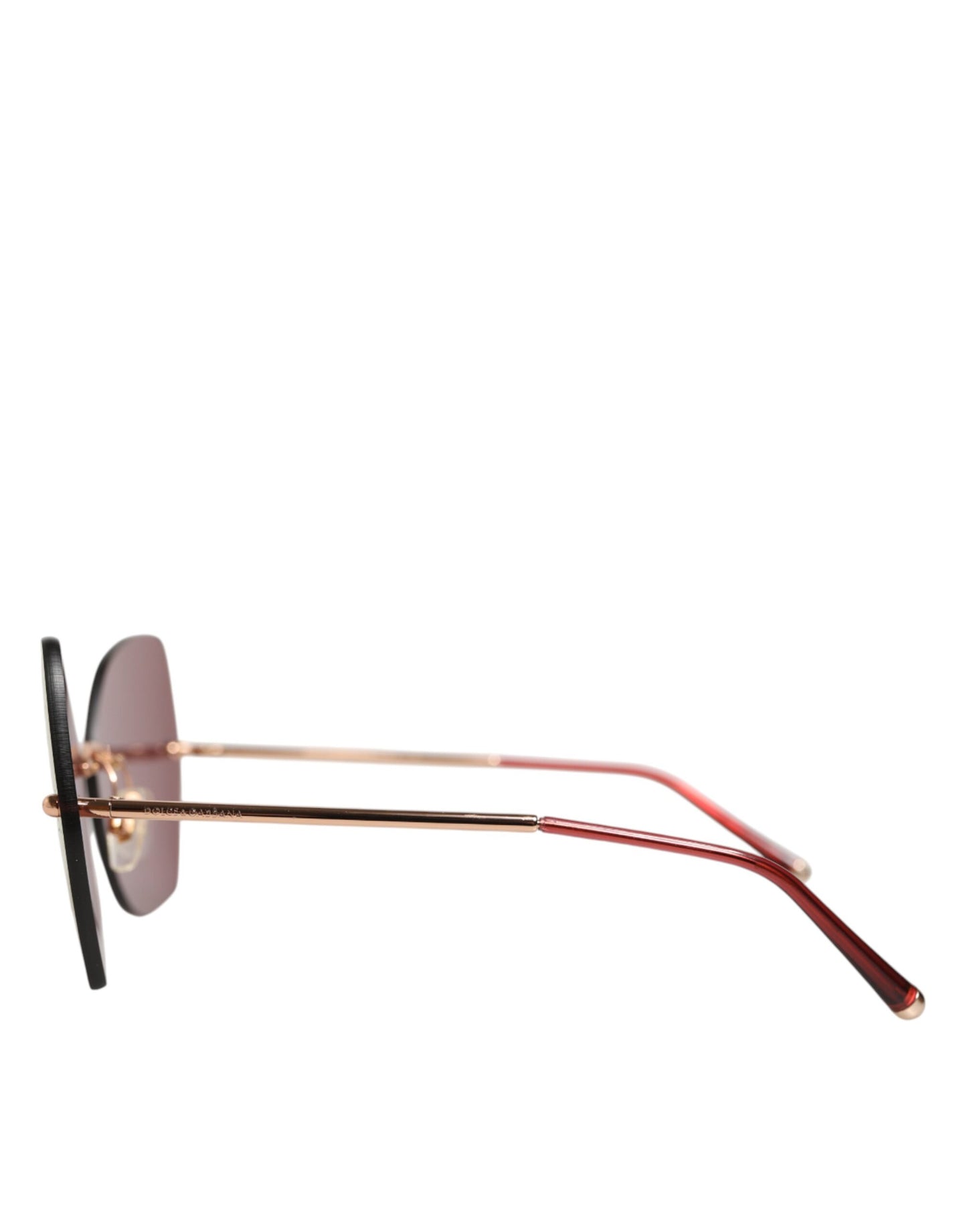 Dolce &amp; Gabbana – Lucia – Cat-Eye-Sonnenbrille aus goldenem Metall mit roten Gläsern