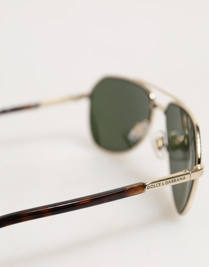 Dolce &amp; Gabbana DG2125 Pilotenbrille mit silbernem Rahmen, Sonnenbrille