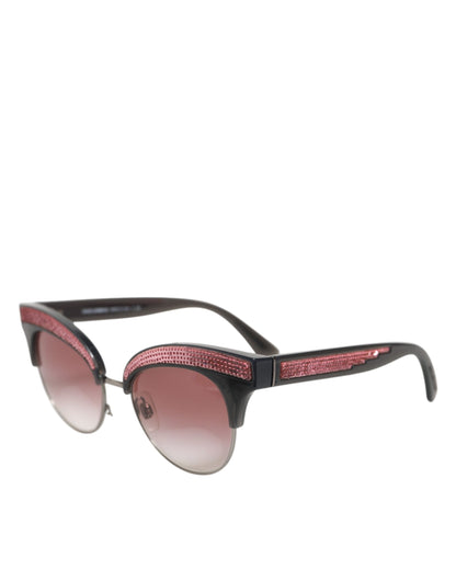 Dolce &amp; Gabbana – Katzenaugen-Sonnenbrille mit verspiegelten Pailletten in Schwarz und Rosa