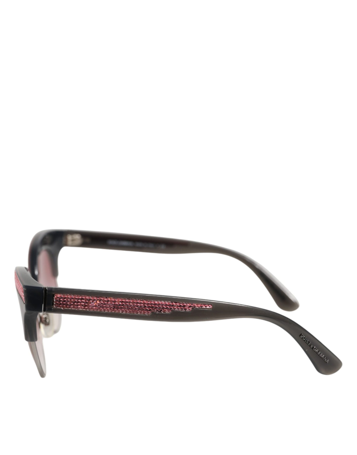 Dolce &amp; Gabbana – Katzenaugen-Sonnenbrille mit verspiegelten Pailletten in Schwarz und Rosa