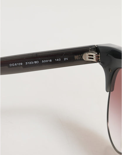 Dolce &amp; Gabbana – Katzenaugen-Sonnenbrille mit verspiegelten Pailletten in Schwarz und Rosa