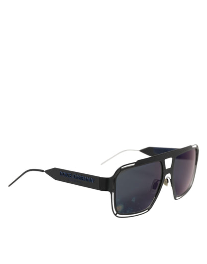 Dolce &amp; Gabbana – Sonnenbrille mit Pilotengestell aus schwarzem Metall