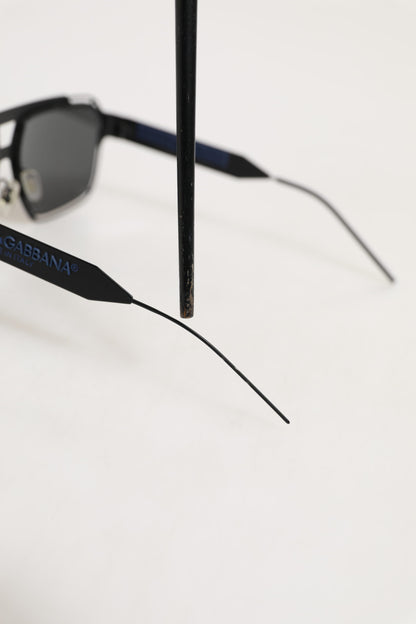 Dolce &amp; Gabbana – Sonnenbrille mit Pilotengestell aus schwarzem Metall