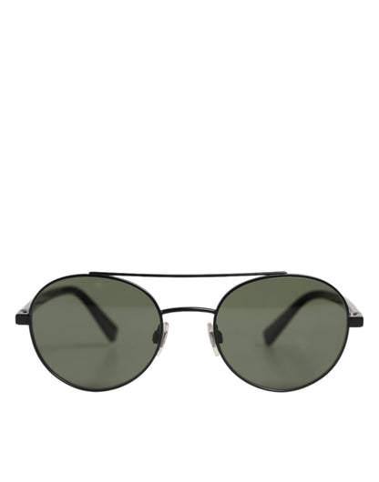 Dolce & Gabbana Matte Black Steel Frame Gray Lens Sunglasses