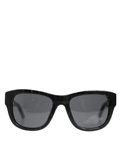 Dolce &amp; Gabbana DG4177 – Sonnenbrille mit getönten Gläsern und schwarzem Lederrahmen