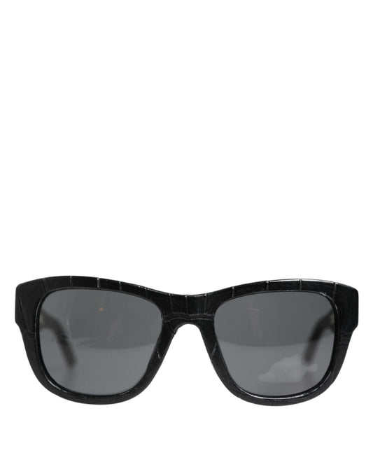 Dolce &amp; Gabbana DG4177 – Sonnenbrille mit getönten Gläsern und schwarzem Lederrahmen