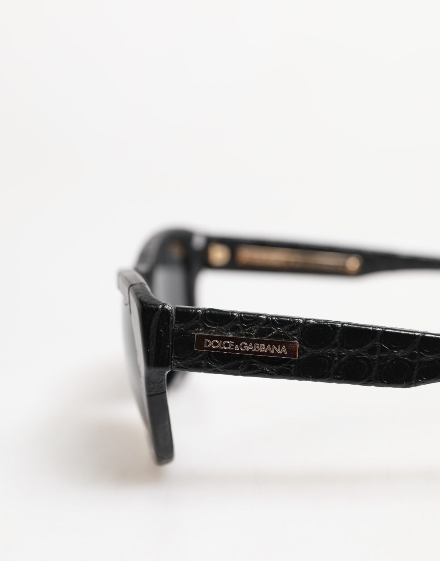 Dolce &amp; Gabbana DG4177 – Sonnenbrille mit getönten Gläsern und schwarzem Lederrahmen
