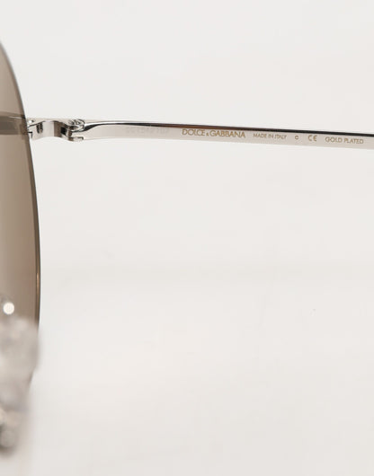 Dolce &amp; Gabbana DG2215K Sonnenbrille mit runden Metallrahmen in Silber