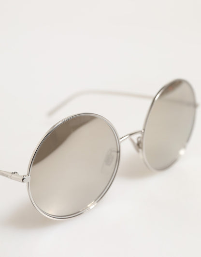 Dolce &amp; Gabbana DG2215K Sonnenbrille mit runden Metallrahmen in Silber