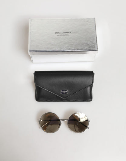 Dolce &amp; Gabbana DG2215K Sonnenbrille mit runden Metallrahmen in Silber