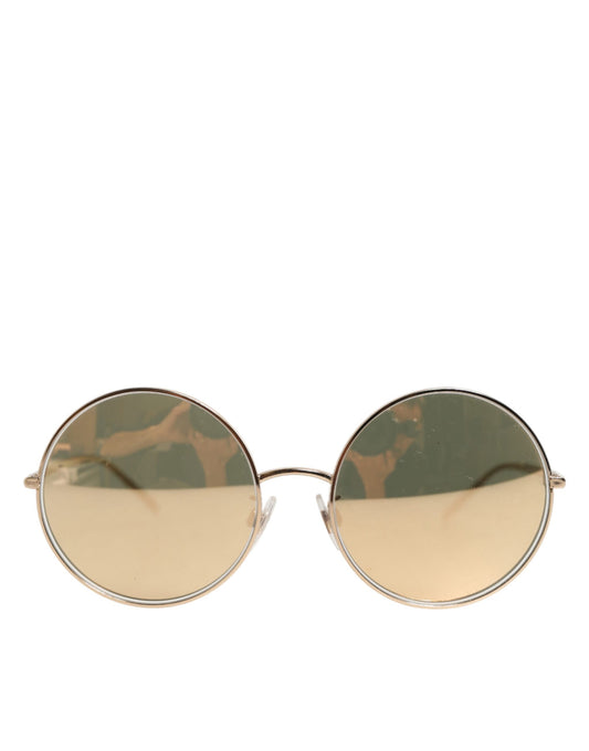 Dolce &amp; Gabbana – Runde Sonnenbrille aus goldenem Metall