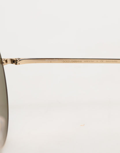 Dolce &amp; Gabbana – Runde Sonnenbrille aus goldenem Metall