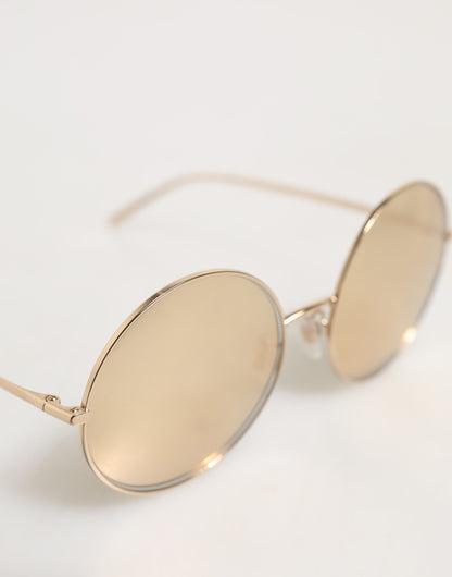 Dolce &amp; Gabbana – Runde Sonnenbrille aus goldenem Metall