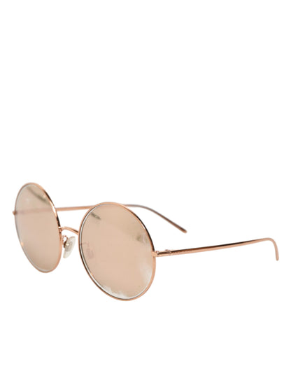 Dolce &amp; Gabbana DG2215K Sonnenbrille mit runden Gläsern aus goldenem Metall