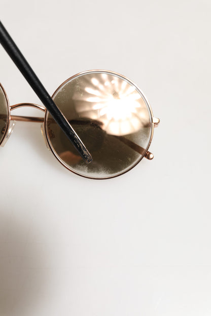 Dolce &amp; Gabbana DG2215K Sonnenbrille mit runden Gläsern aus goldenem Metall