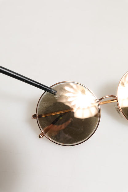 Dolce &amp; Gabbana DG2215K Sonnenbrille mit runden Gläsern aus goldenem Metall