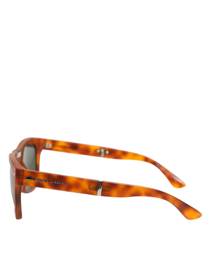 Dolce &amp; Gabbana DG6089 Havana Vollrand-Sonnenbrille mit runden Gläsern, faltbar