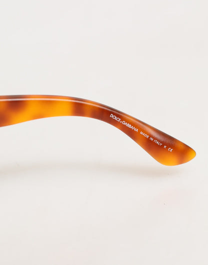 Dolce &amp; Gabbana DG6089 Havana Vollrand-Sonnenbrille mit runden Gläsern, faltbar