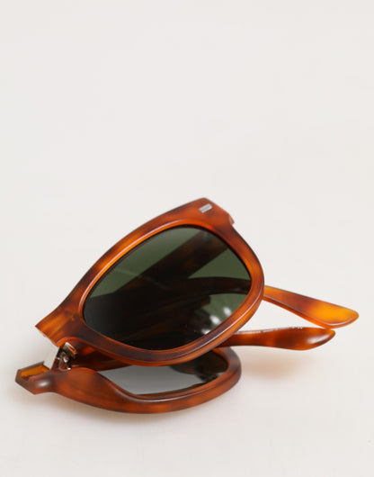 Dolce &amp; Gabbana DG6089 Havana Vollrand-Sonnenbrille mit runden Gläsern, faltbar