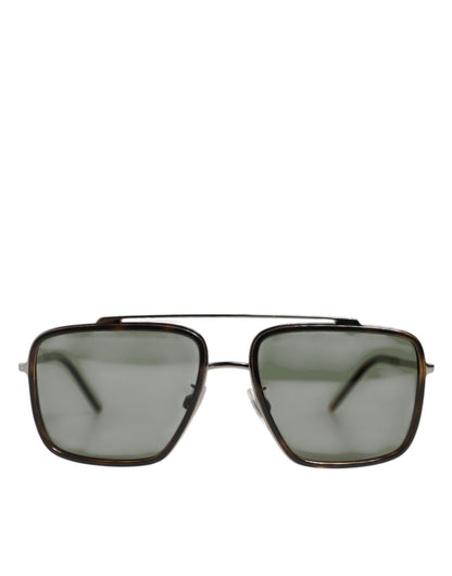 Dolce &amp; Gabbana – Polarisierte Navigator-Sonnenbrille mit silbernem Metallrahmen