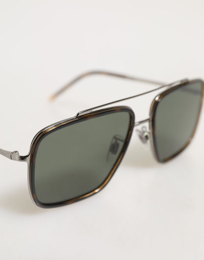 Dolce &amp; Gabbana – Polarisierte Navigator-Sonnenbrille mit silbernem Metallrahmen