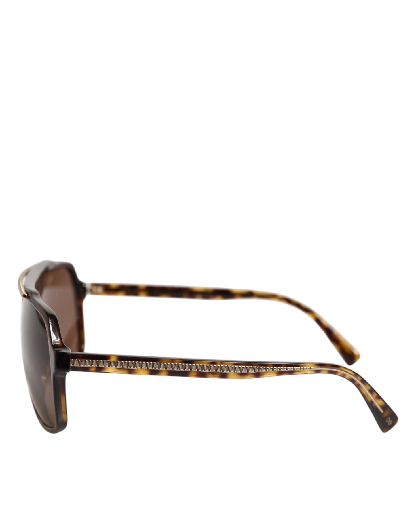 Dolce &amp; Gabbana – Pilotensonnenbrille in Dunkelbraun mit Schildpatt-Rahmen