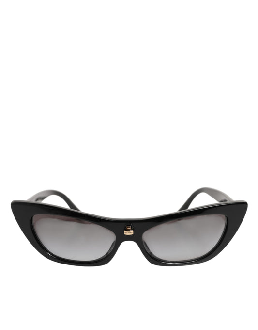 Dolce &amp; Gabbana – Schwarze DNA-Sonnenbrille mit Cat-Eye-Rahmen in Neuauflage