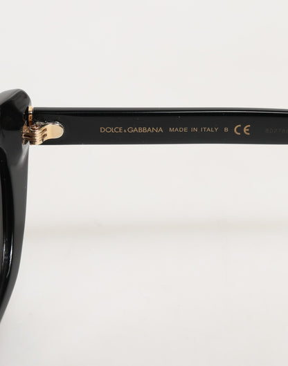 Dolce &amp; Gabbana – Schwarze DNA-Sonnenbrille mit Cat-Eye-Rahmen in Neuauflage