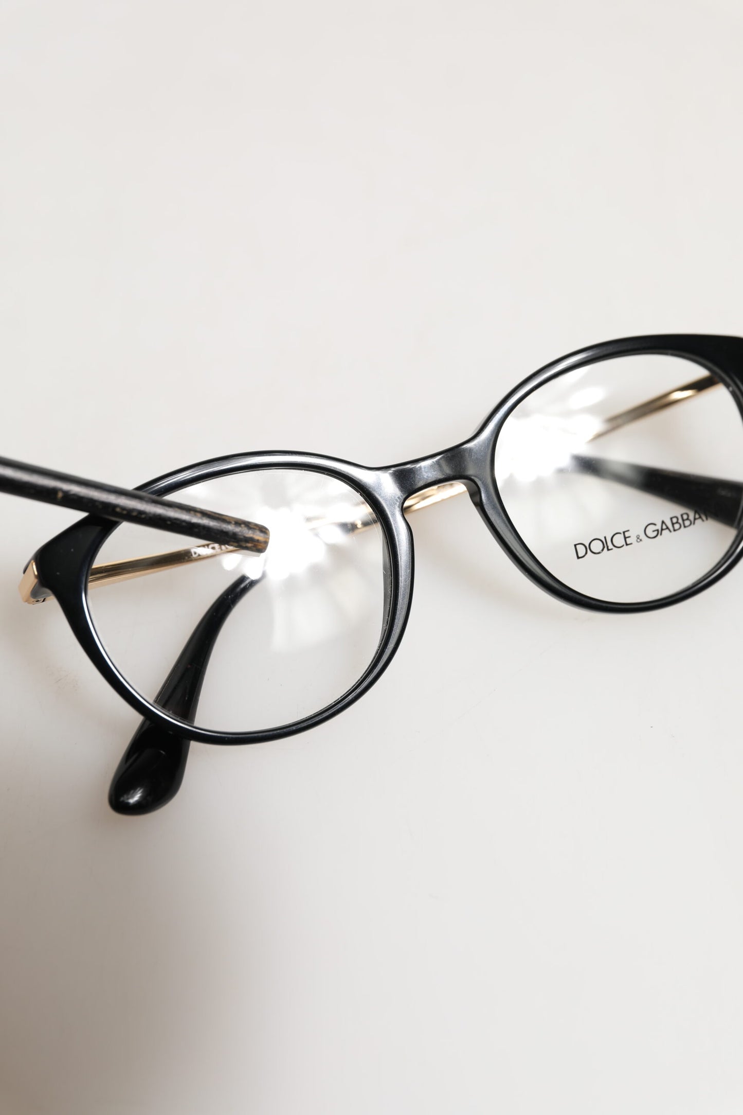 Dolce &amp; Gabbana DG3242 Schwarze Acetat-Cat-Eye-Brille mit Lesebrille