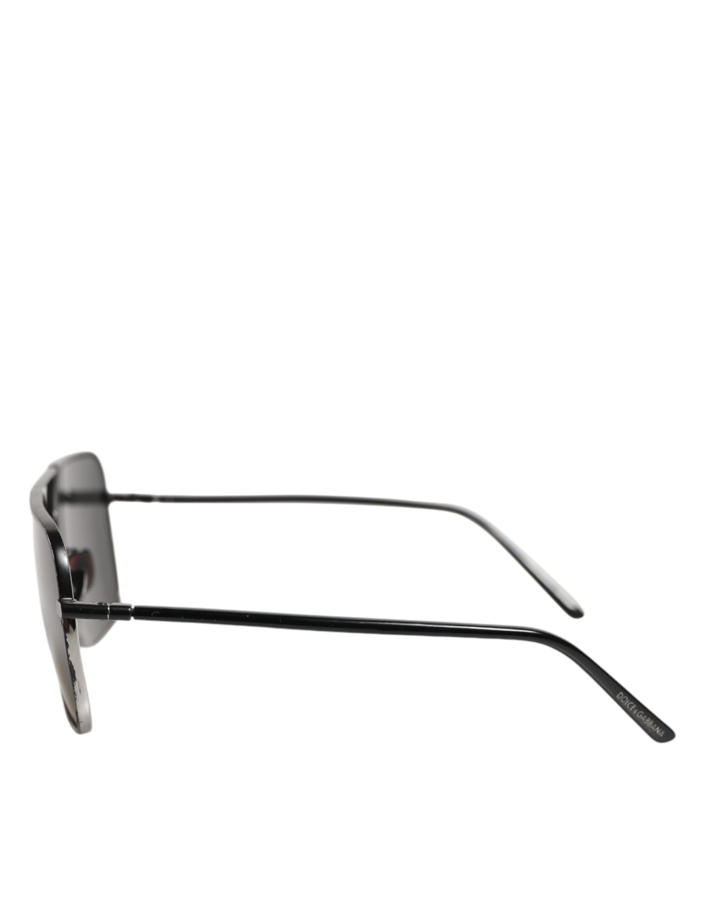 Dolce &amp; Gabbana Sonnenbrille mit schwarzem Metallrahmen und quadratischen Gläsern