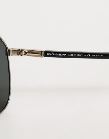 Dolce &amp; Gabbana DG2106K – Sonnenbrille mit polarisiertem Metallrahmen und schwarzer Vergoldung