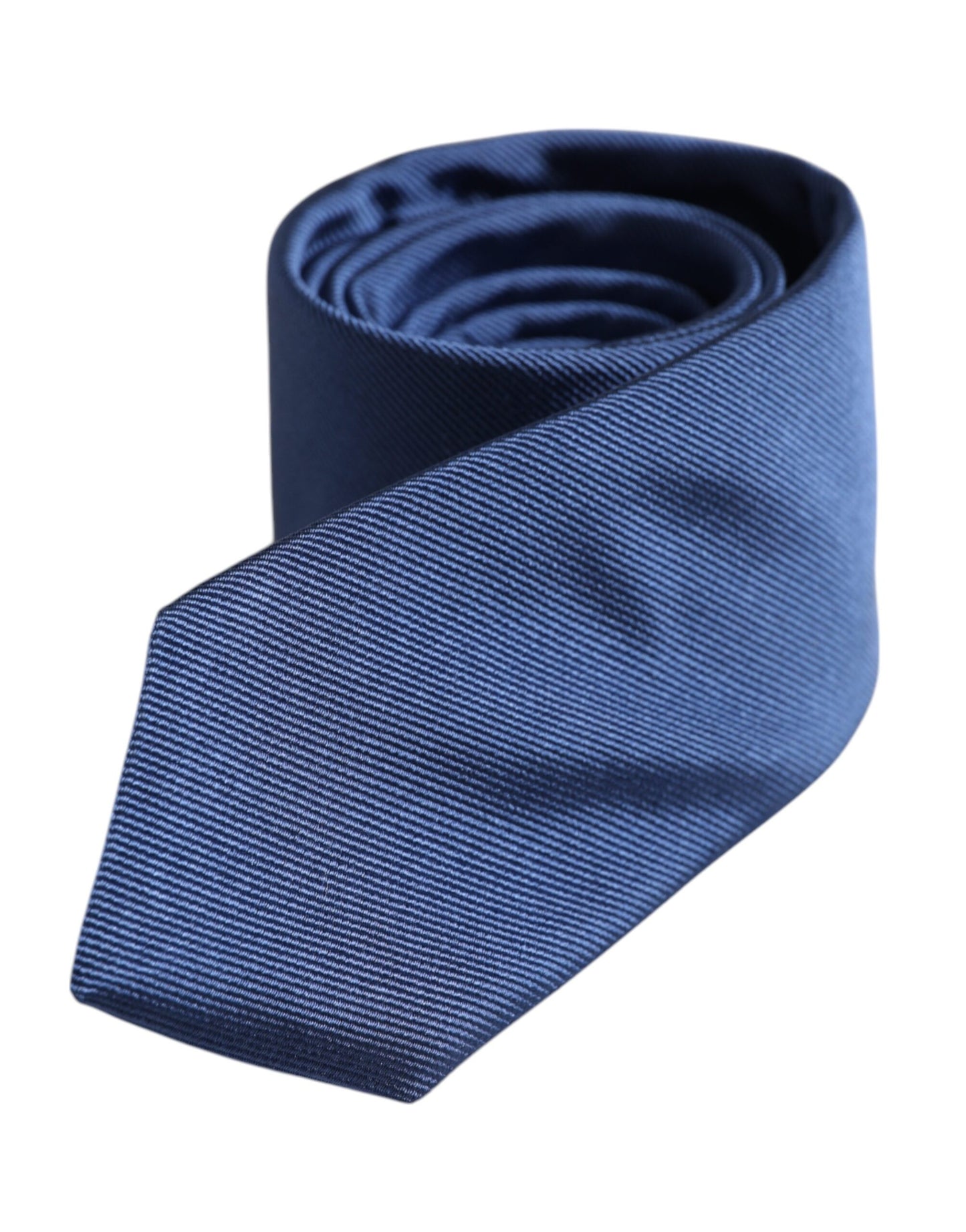 Dolce &amp; Gabbana Herren Blaue, einfarbige, verstellbare Seidenkrawatte