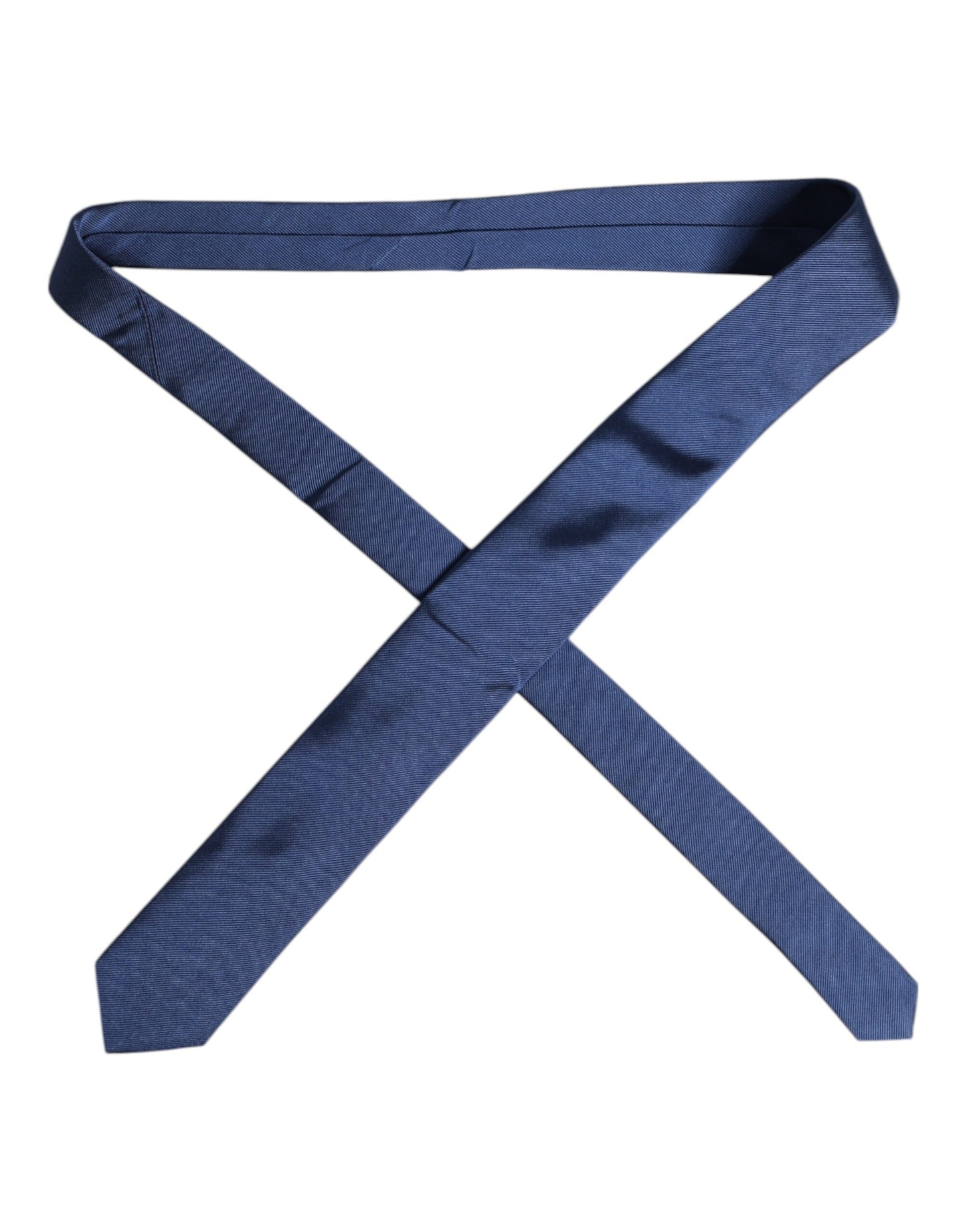 Dolce &amp; Gabbana Herren Blaue, einfarbige, verstellbare Seidenkrawatte