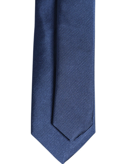 Dolce &amp; Gabbana Herren Blaue, einfarbige, verstellbare Seidenkrawatte