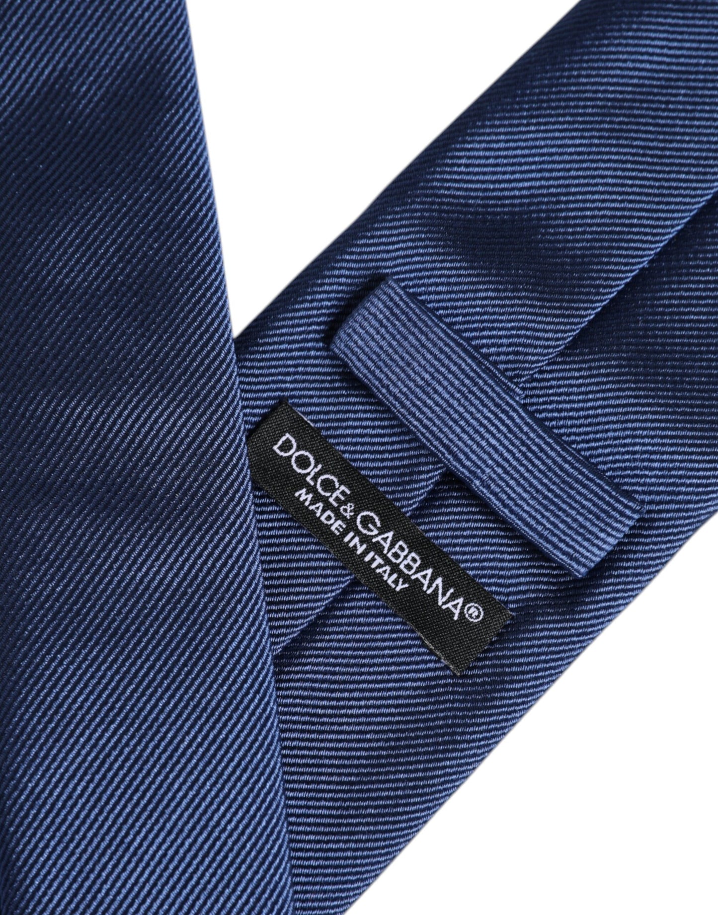 Dolce &amp; Gabbana Herren Blaue, einfarbige, verstellbare Seidenkrawatte