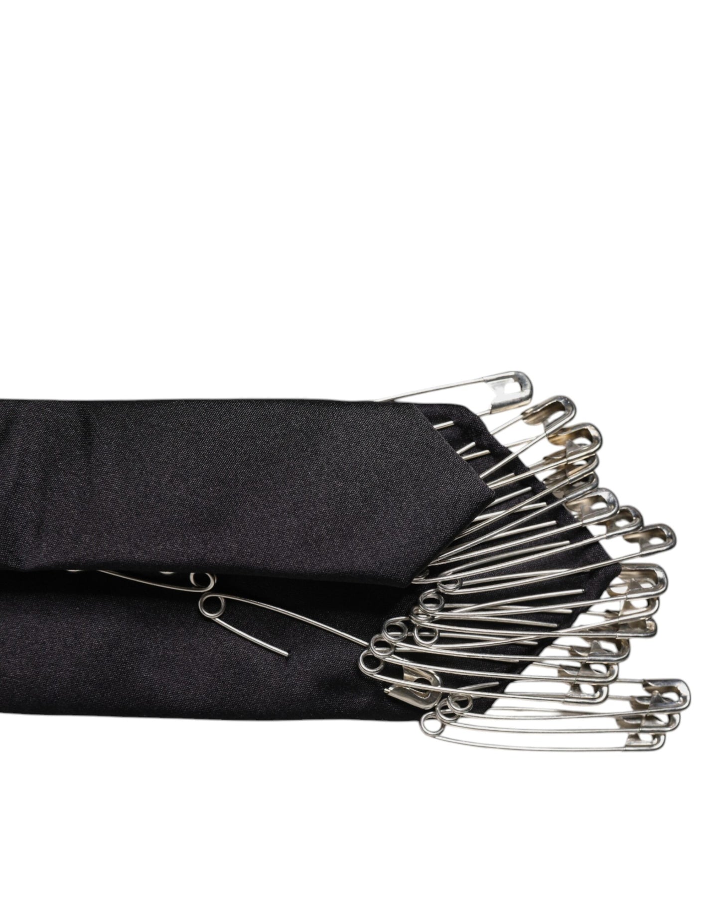 Dolce &amp; Gabbana Schwarze Sicherheitsnadeln Seidenkrawatte verstellbar Accessoire Krawatte