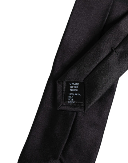 Dolce &amp; Gabbana Schwarze Sicherheitsnadeln Seidenkrawatte verstellbar Accessoire Krawatte