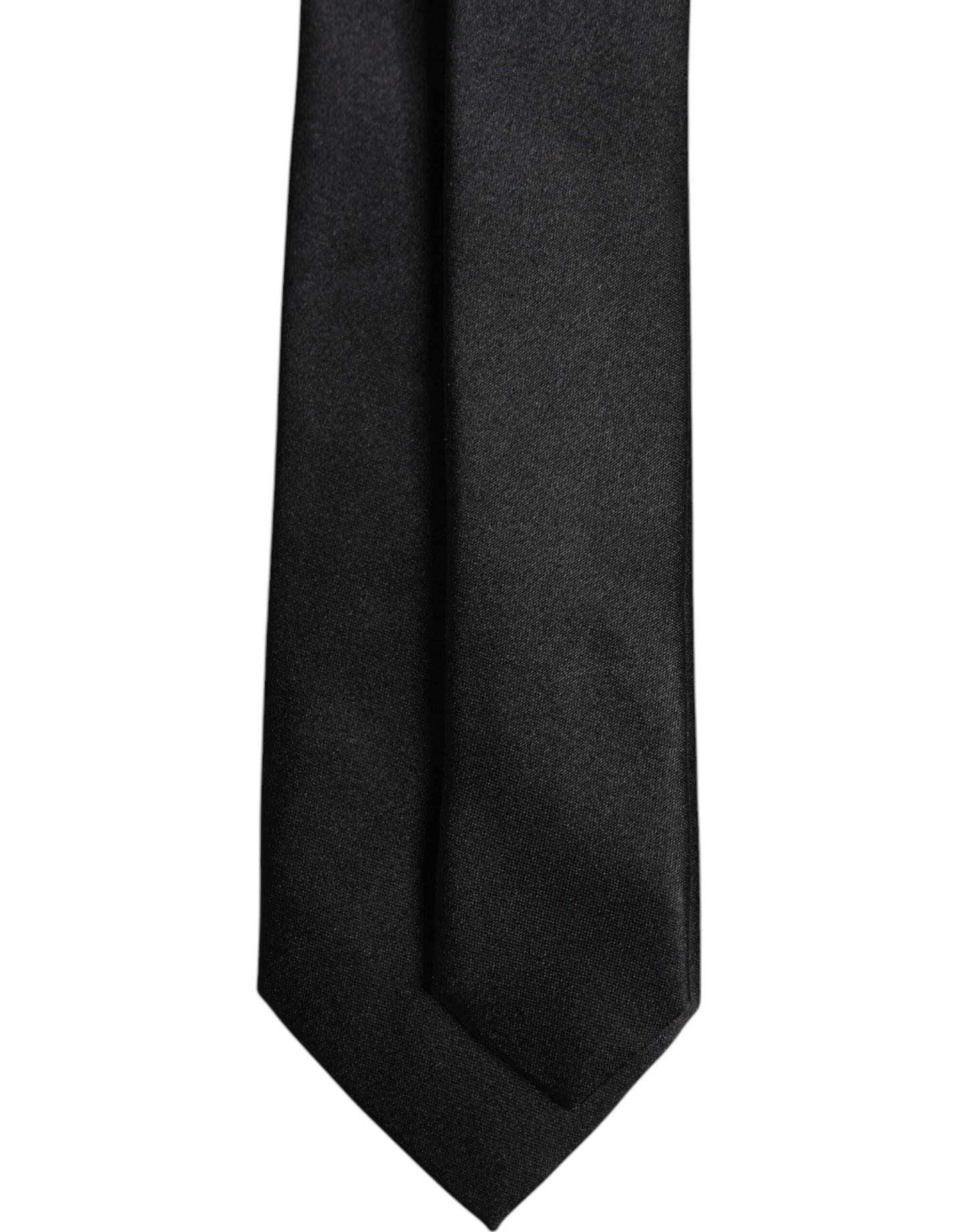 Dolce &amp; Gabbana Herren Krawatte, einfarbig, Seide, verstellbar, Schwarz