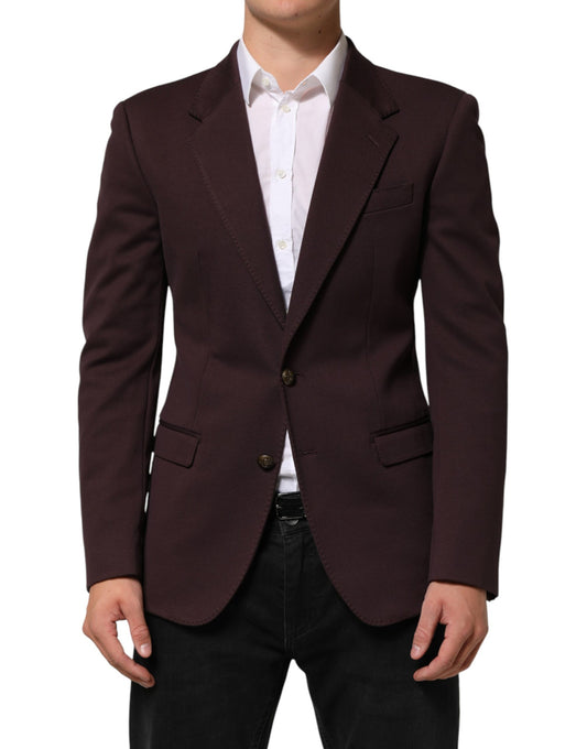 Dolce &amp; Gabbana – Kastanienbrauner Anzugsjacken-Blazer aus Baumwolle mit 2 Knöpfen