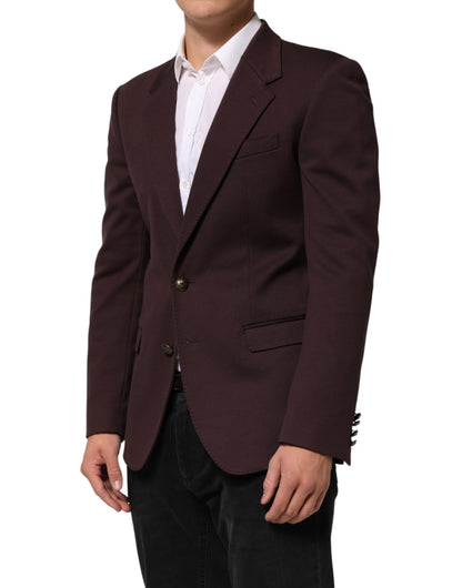 Dolce &amp; Gabbana – Kastanienbrauner Anzugsjacken-Blazer aus Baumwolle mit 2 Knöpfen