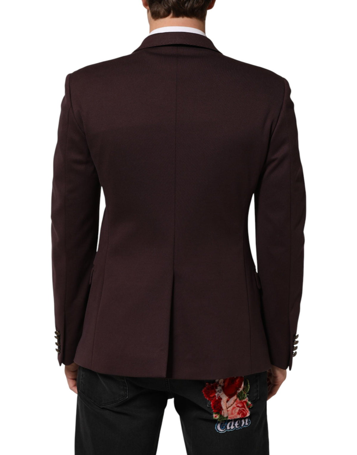 Dolce &amp; Gabbana – Kastanienbrauner Anzugsjacken-Blazer aus Baumwolle mit 2 Knöpfen