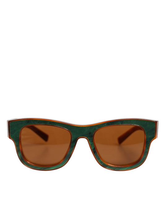Dolce &amp; Gabbana DG4391 Unisex-Sonnenbrille mit quadratischem Rahmen aus Acetat in Grün und Braun