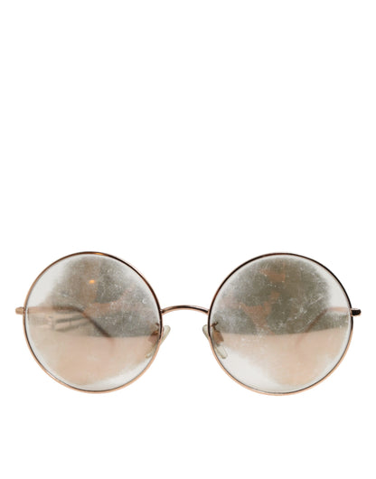 Dolce &amp; Gabbana – Sonnenbrille mit runden Gläsern und Roségoldbeschichtung