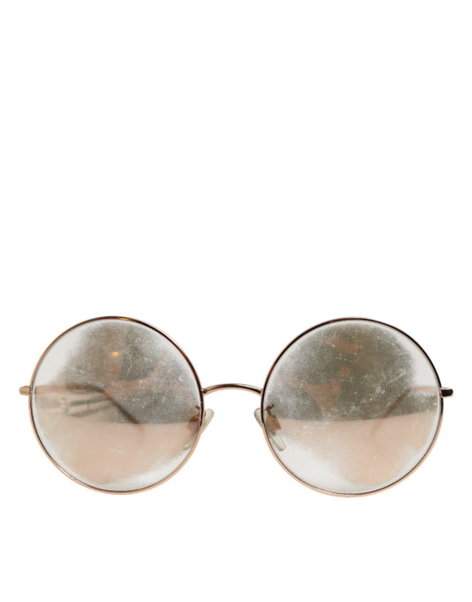 Dolce &amp; Gabbana – Sonnenbrille mit runden Gläsern und Roségoldbeschichtung