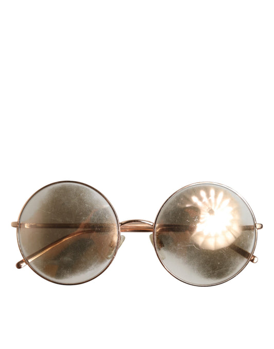 Dolce &amp; Gabbana – Sonnenbrille mit runden Gläsern und Roségoldbeschichtung