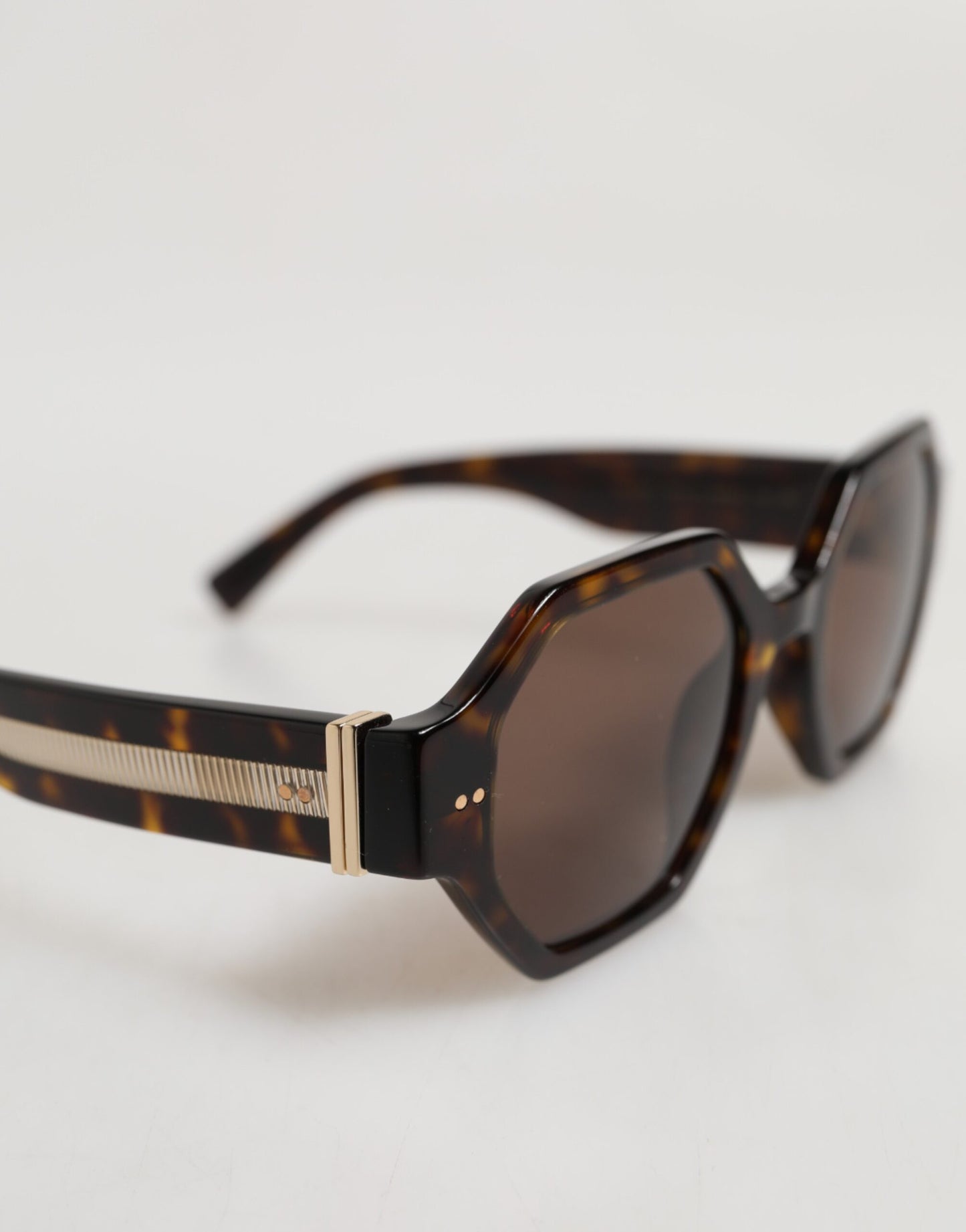 Dolce & Gabbana DG4379F Tortoiseshell Brown Acetate Geometric Shades Sunglasses