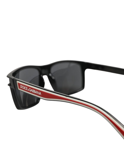 Dolce &amp; Gabbana DG6160 – Eckige Sonnenbrille aus schwarzem Polyamid mit Sportlogo
