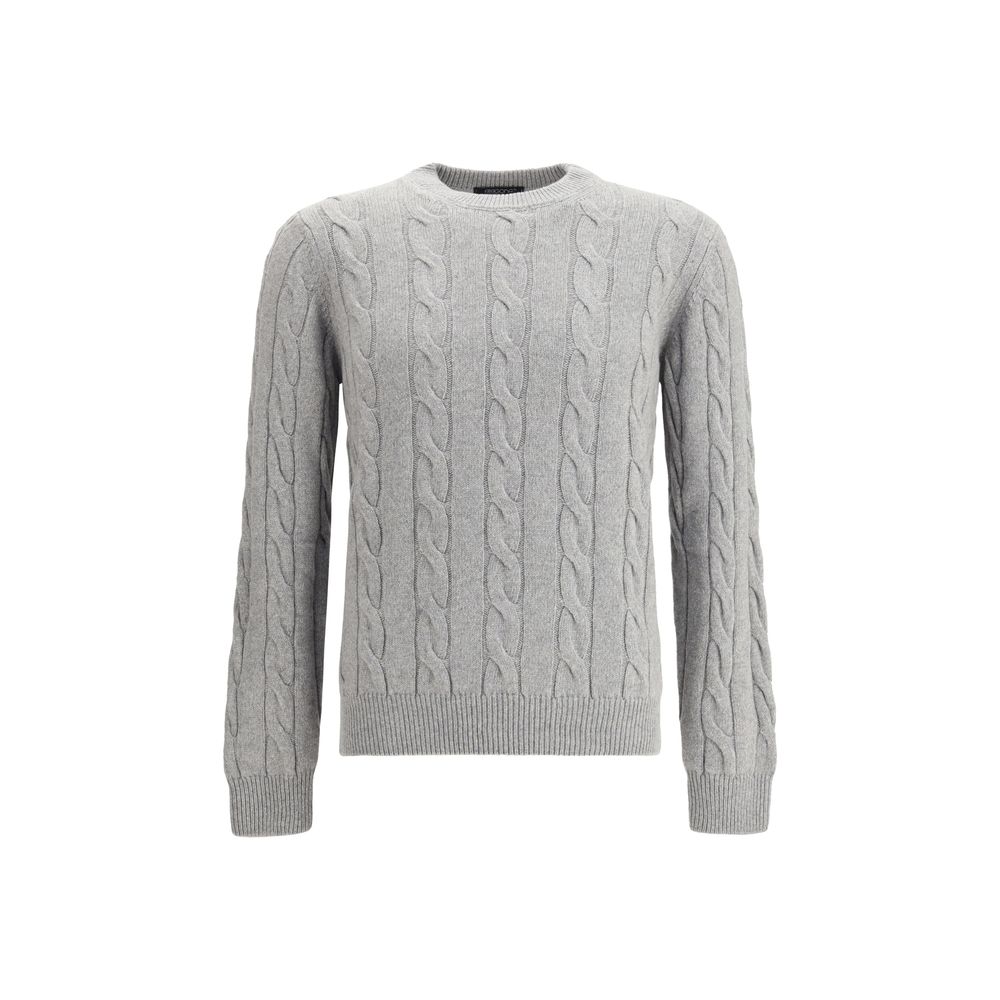 Aragona Cashmere-Pullover mit Rundhalsausschnitt und Flechteffekt